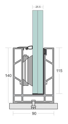 SD 27 Continuous Profile System Aluminum Glass Railing Base Profile for Balcony and Staircase, Indoor and Outdoor Top Mount Design, Durable Finish, Easy Installation for Modern Projects